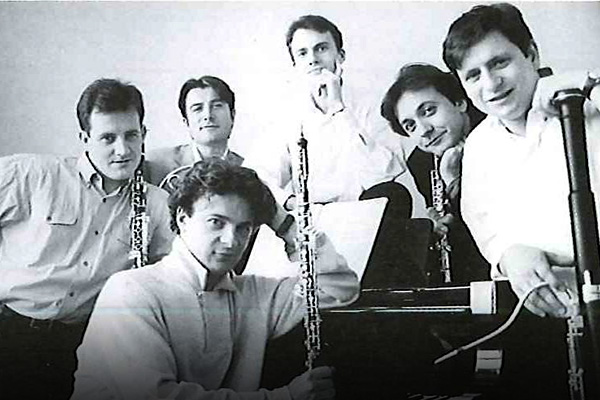 L-R: Ronald van Spaendonck, Herv&eacute; Joulain, Olivier Doise (sitting), Alexandre Tharaud, Philippe Bernold, Laurent Lef&egrave;vre