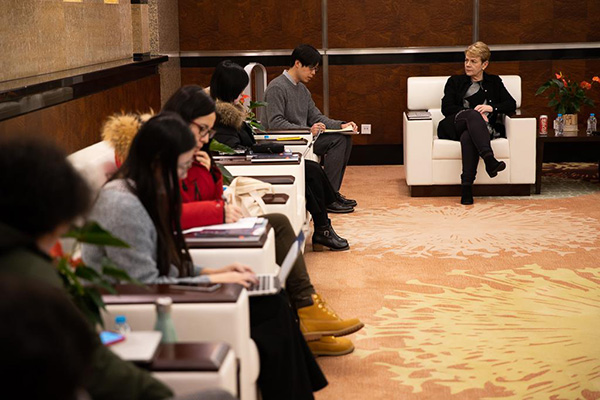Marin Alsop at the media reception in Shanghai | &copy; Mariana Garcia