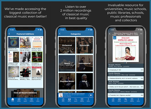 Naxos Music Library App features