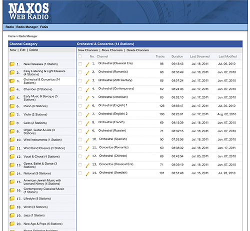 Naxos Web Radio - Radio Manager
