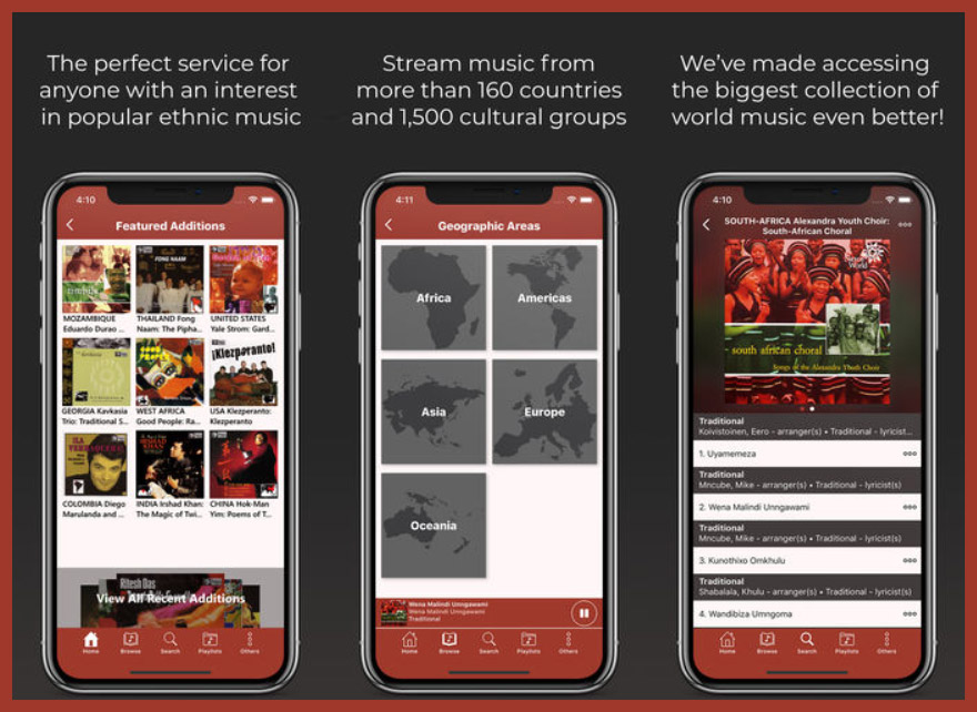 Naxos Music Library World App features