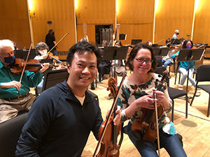 Concertmaster Nikki Chooi and BPO Associate Concertmaster Amy Glidden