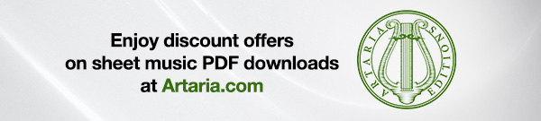 Get discounts on sheet music PDF downloads at Artaria.com