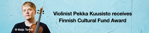 Violinist Pekka Kuusisto receives Finnish Cultural Fund Award