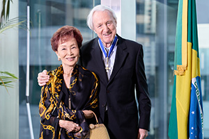 (From right to left) Mr Klaus Heymann and his wife, renowned violinist Prof. Takako Nishizaki