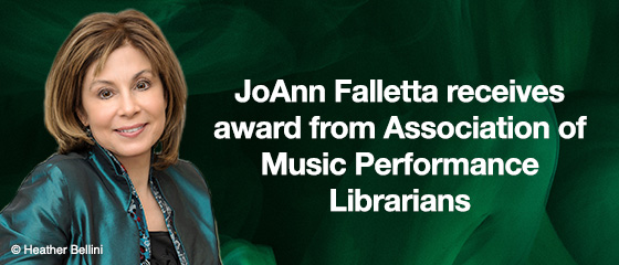 JoAnn Falletta receives award from Association of Music Performance Librarians