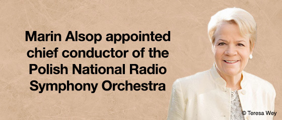 Marin Alsop appointed chief conductor of the Polish National Radio Symphony Orchestra