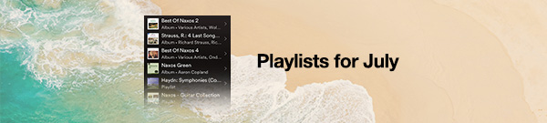 Playlists for July