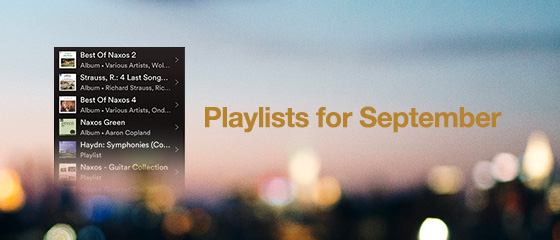 Playlists for September