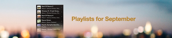 Playlists for September