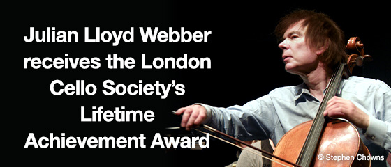 Julian Lloyd Webber receives the London Cello Society’s Lifetime Achievement Award