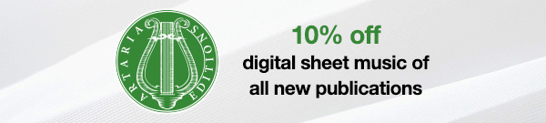 10% off digital sheet music of all new publications