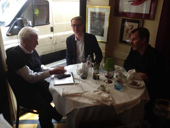 Klaus Heymann with Classica chief editor Bertrand Dermoncourt and Pianiste editor Stéphane Friedrich