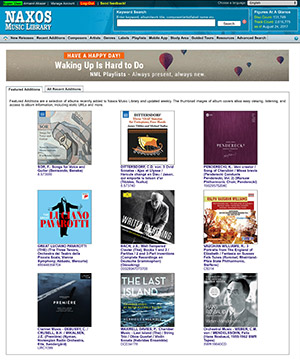 Naxos Music Library - Recent Additions