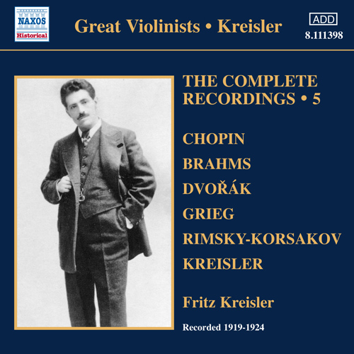 KREISLER, Fritz: Complete Recordings, Vol. 5 (1919-1924)