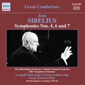 SIBELIUS, J.: Symphonies Nos. 4, 6 and 7 (Premiere Recordings) (Stokowski, Schneevoigt, Koussevitzky) (1932-1934)