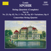 SPOHR, L.: String Quartets (Complete), Vol. 16 - Nos. 23 and 26 (Moscow Philharmonic Concertino String Quartet)