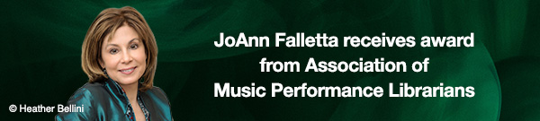 JoAnn Falletta receives award from Association of Music Performance Librarians