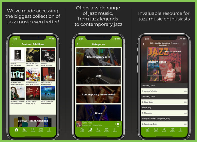 Naxos Music Library Jazz App features